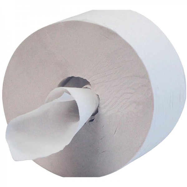 Papier hygiénique pure ouate blanche lisse - 2 plis - 750 feuilles -  dévidage central