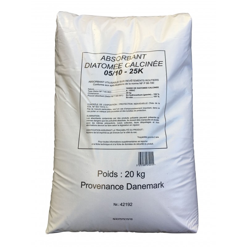 Absorbant granulés - terre de diatomée 18/50 - sac de 10 kg